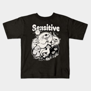 Sensitive - black/off white Kids T-Shirt